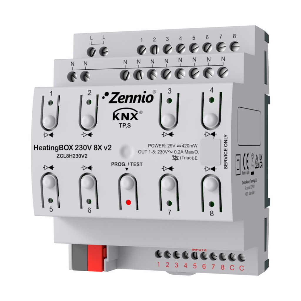 Zennio [ZCL8H230V2] HeatingBOX 230V 8X v2