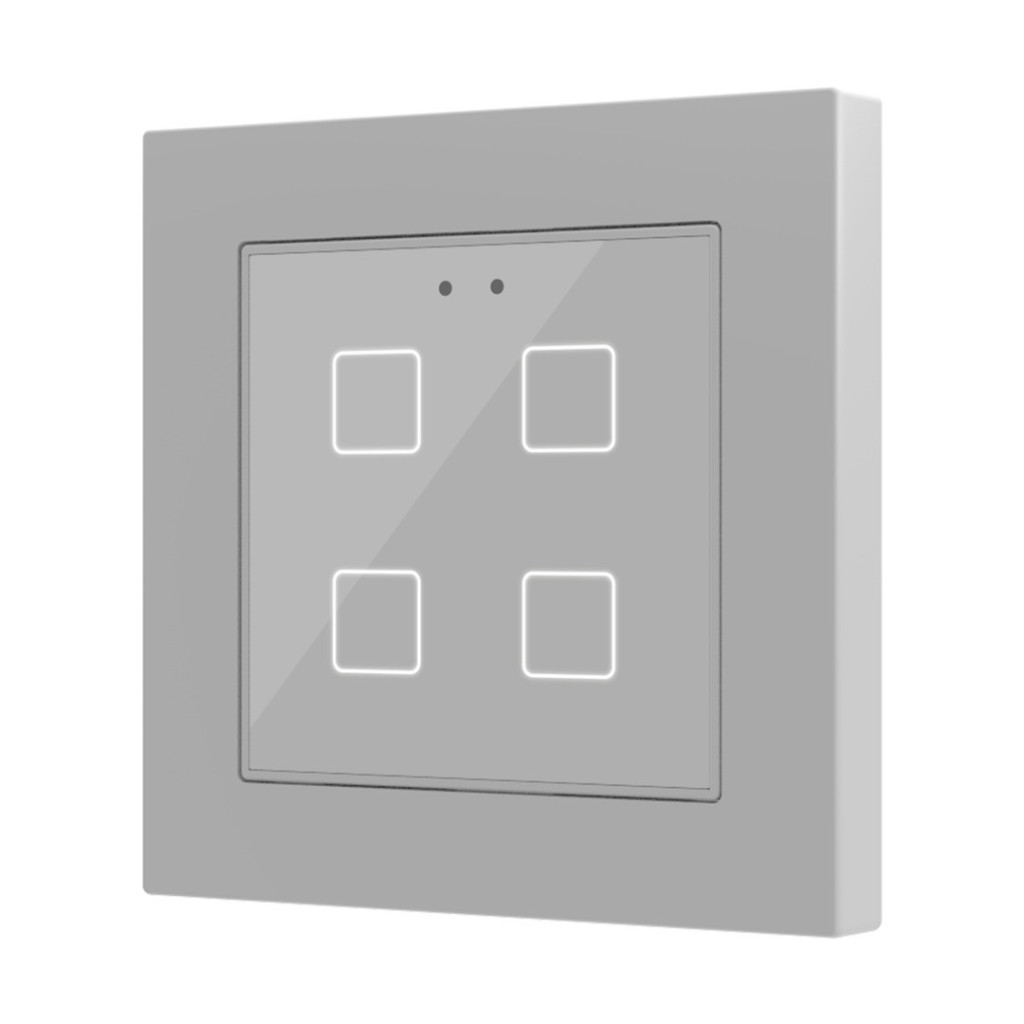 Zennio [ZVIF55XXV2] Flat 55 v2 Выключатель сенсорный KNX, с подсветкой Цвет  серебро Клавиши 4