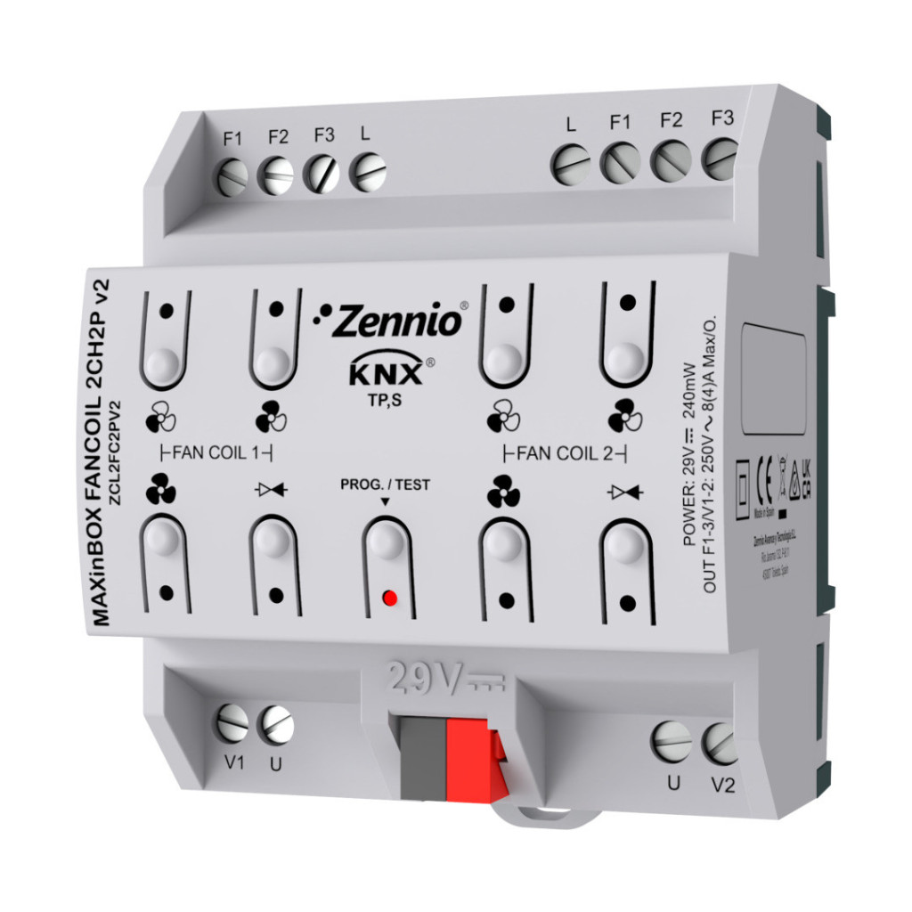 Zennio [ZCL2FC2PV2] MAXinBOX FANCOIL 2CH2P v2