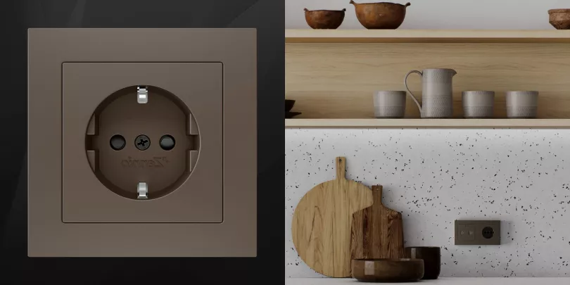 Розетки - Цвет Мокко