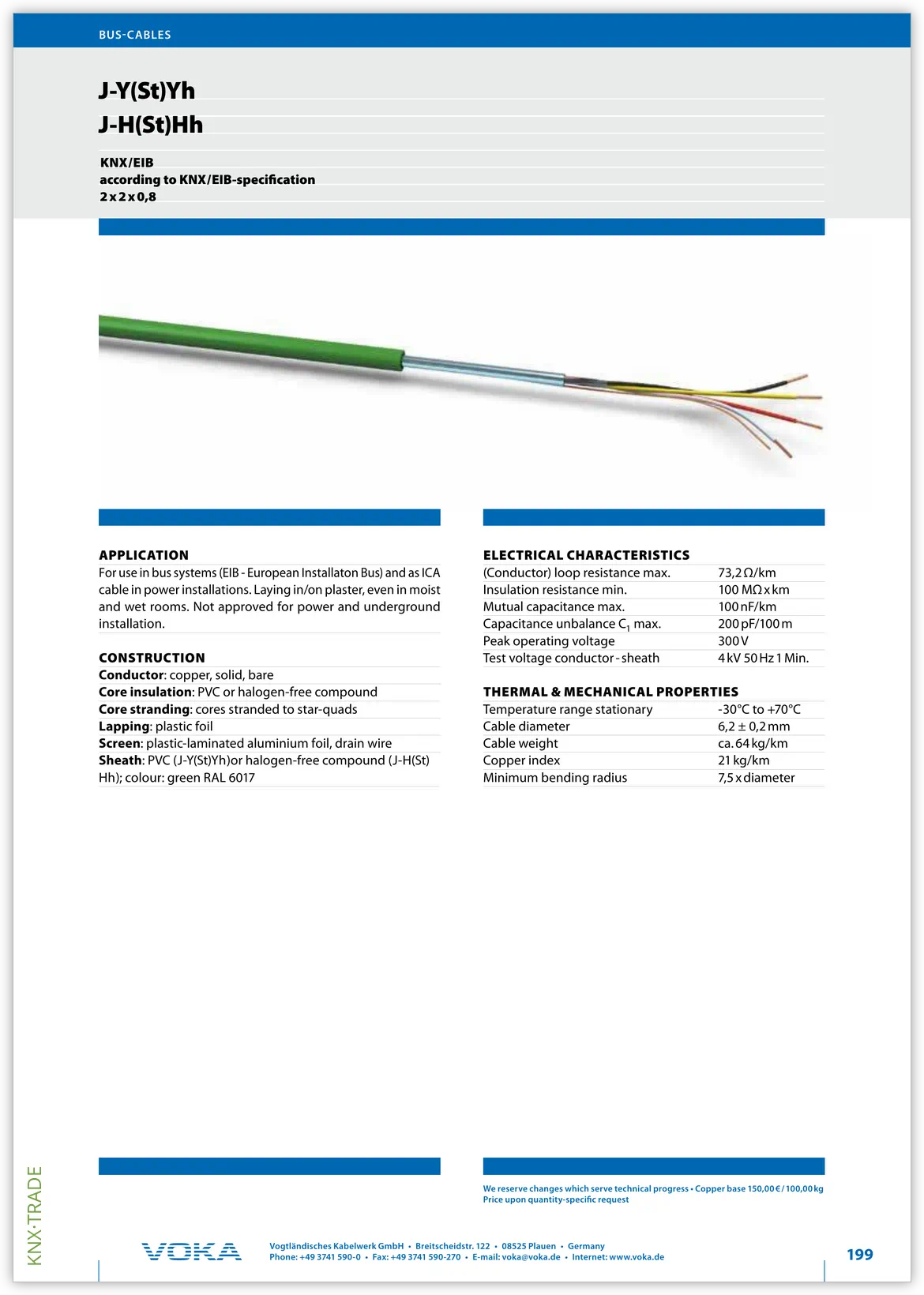 Datasheet (1) VOKA [10289715] VOKA Cable KNX / Кабель для шины KNX/EIB, 2x2x0.8mm