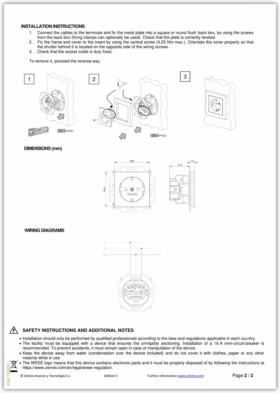 Datasheet (2) Zennio [ZACZSCLA2] ZSCLA2 / Фиксаторы ZS55 для крепления вставок, совместимые