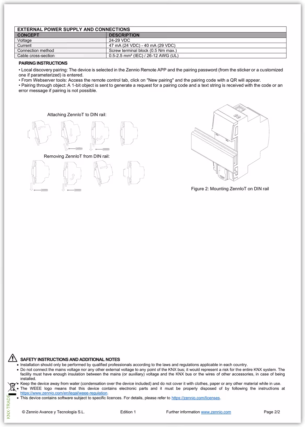 Datasheet (2) Zennio [ZSYIOT] ZennIoT / Устройство KNX-IP для дистанционного управления